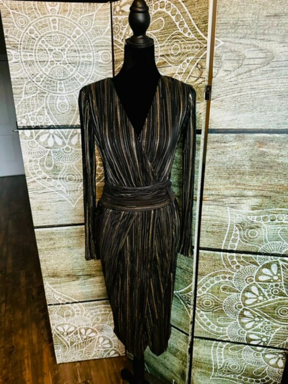 Rachel Roy Metallic Stripe Dress